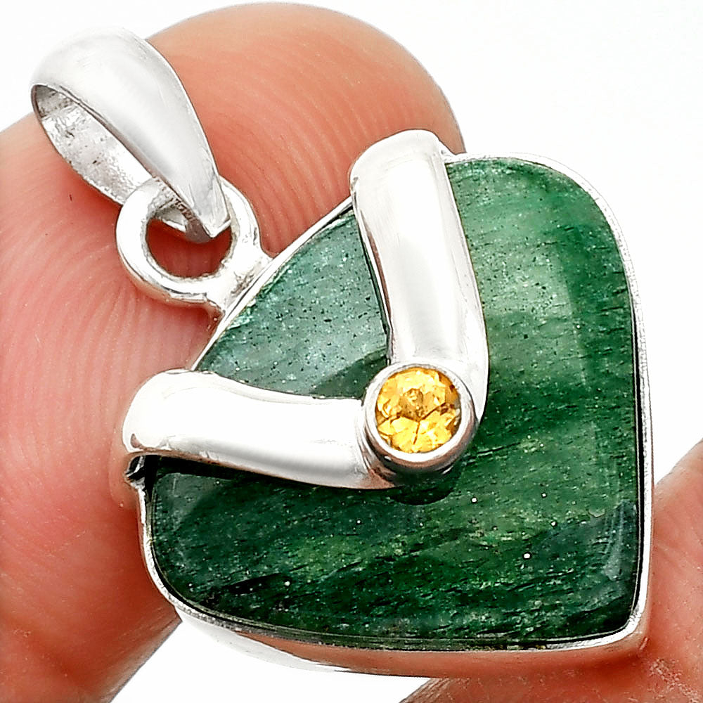Natural Green Aventurine & Citrine Pendant P-1735 SDP150834