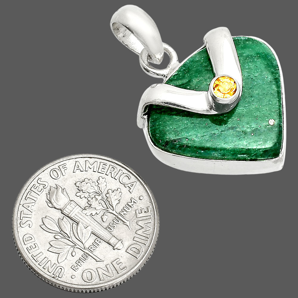 Natural Green Aventurine & Citrine Pendant P-1735 SDP150834