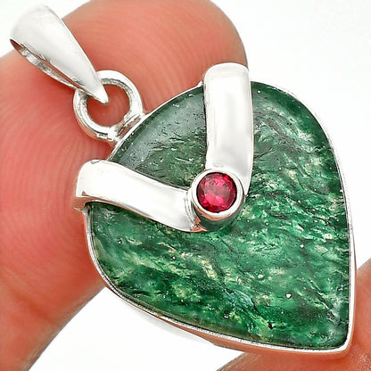 Natural Green Aventurine & Ruby Pendant P-1735 SDP150841