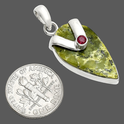 Natural Serpentine & Ruby Pendant P-1735 SDP150844