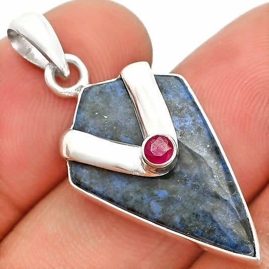 Natural Dumortierite Quartz & Ruby Pendant P-1735 SDP150846