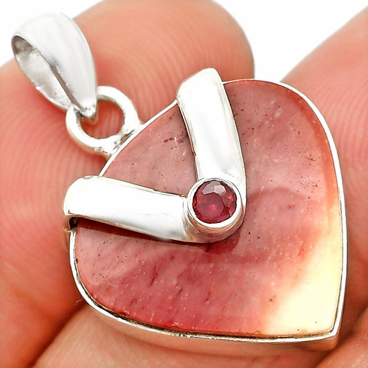 Natural Red Mookaite & Garnet Pendant P-1735 SDP150851