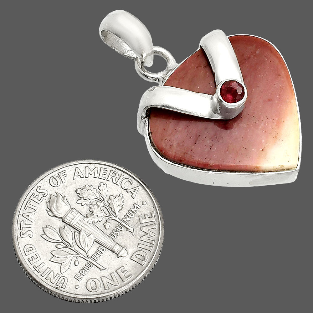 Natural Red Mookaite & Garnet Pendant P-1735 SDP150851