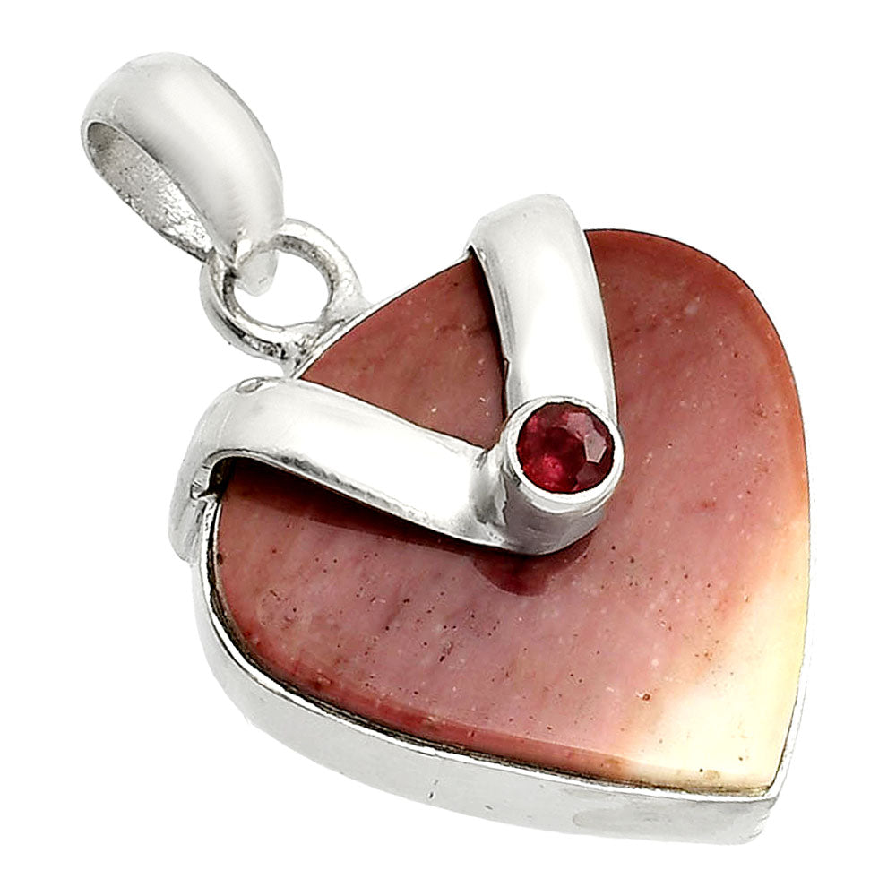 Natural Red Mookaite & Garnet Pendant P-1735 SDP150851