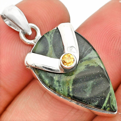 Natural Star Galaxy Jasper & Citrine Pendant P-1735 SDP150857