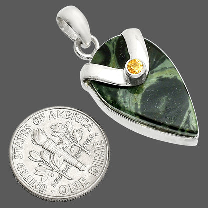 Natural Star Galaxy Jasper & Citrine Pendant P-1735 SDP150857