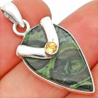 Natural Star Galaxy Jasper & Citrine Pendant P-1735 SDP150859