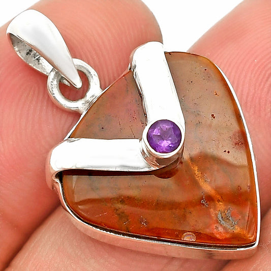 Natural Red Mookaite & Amethyst Pendant P-1735 SDP150860