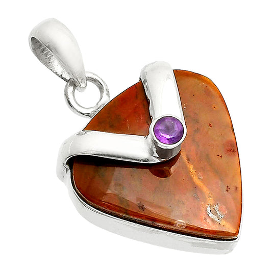 Natural Red Mookaite & Amethyst Pendant P-1735 SDP150860