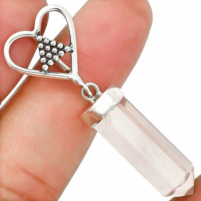 Heart Point - Natural Rose Quartz Pendant P-1721 SDP150871