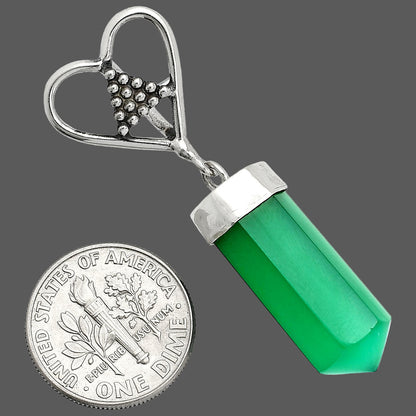 Heart Point - Natural Green Onyx Pendant P-1721 SDP150873