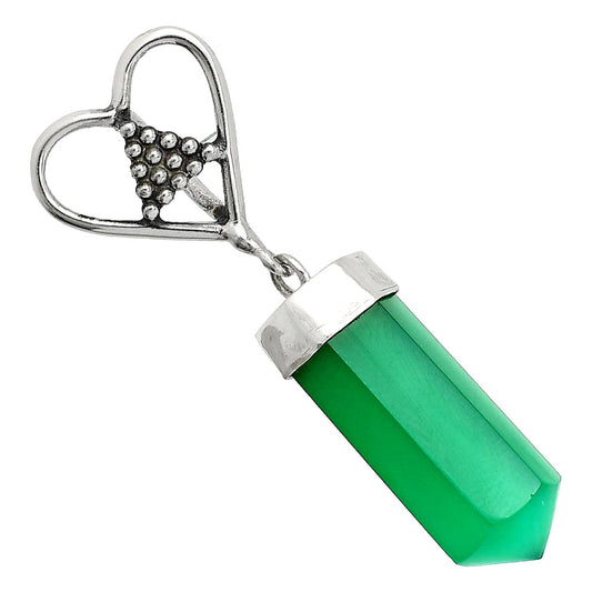 Heart Point - Natural Green Onyx Pendant P-1721 SDP150873