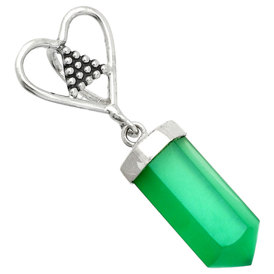 Heart Point - Natural Green Onyx Pendant P-1721 SDP150877