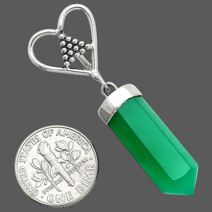 Heart Point - Natural Green Onyx Pendant P-1721 SDP150878