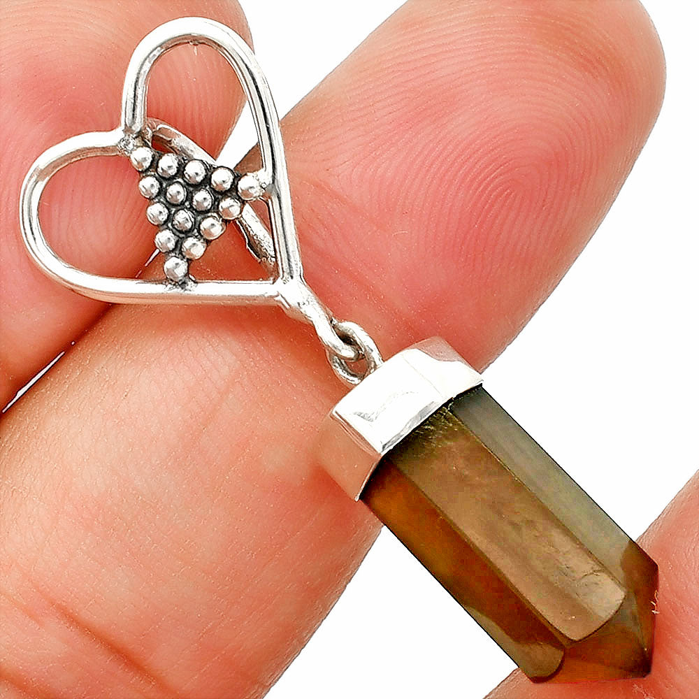 Heart Point - Natural Gray Moonstone Pendant P-1721 SDP150888
