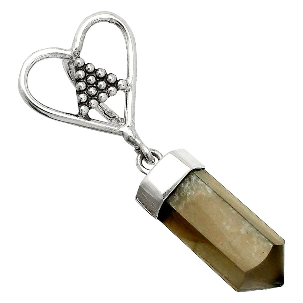 Heart Point - Natural Gray Moonstone Pendant P-1721 SDP150888