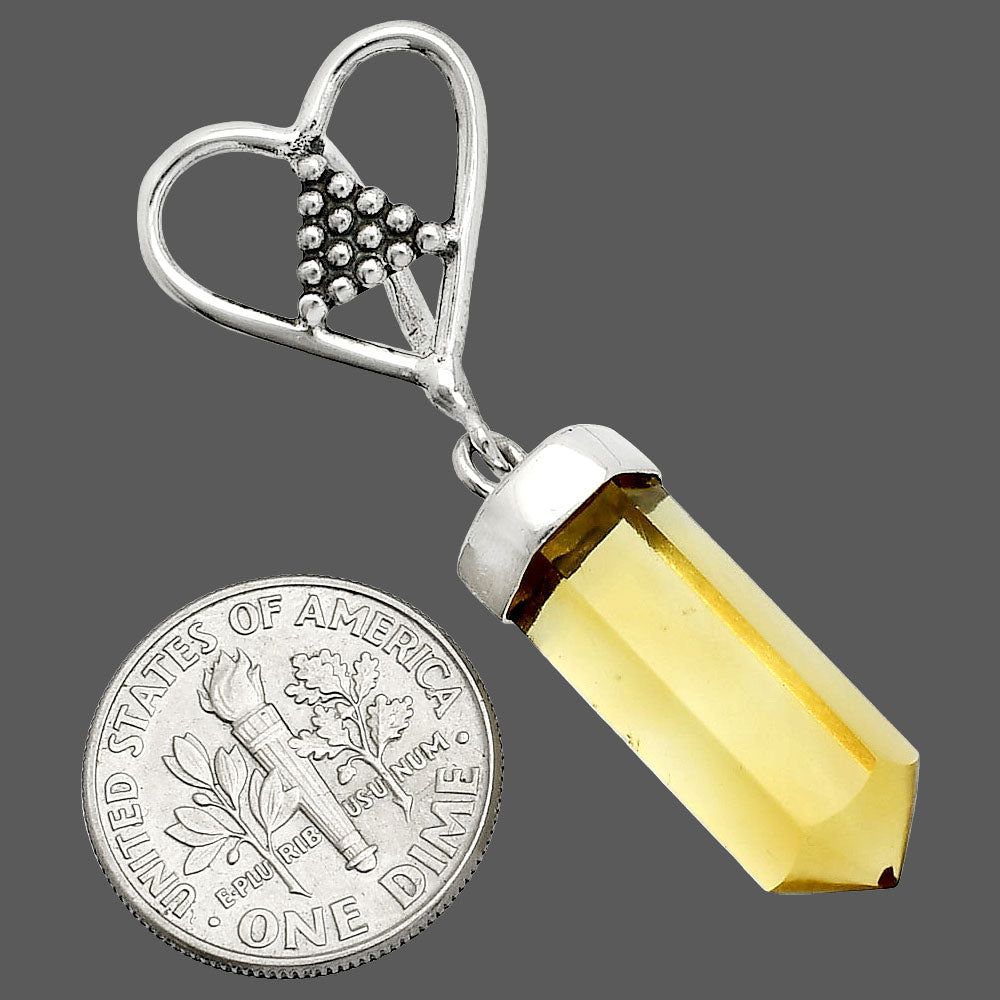 Heart Point - Natural Lemon Quartz Pendant P-1721 SDP150894