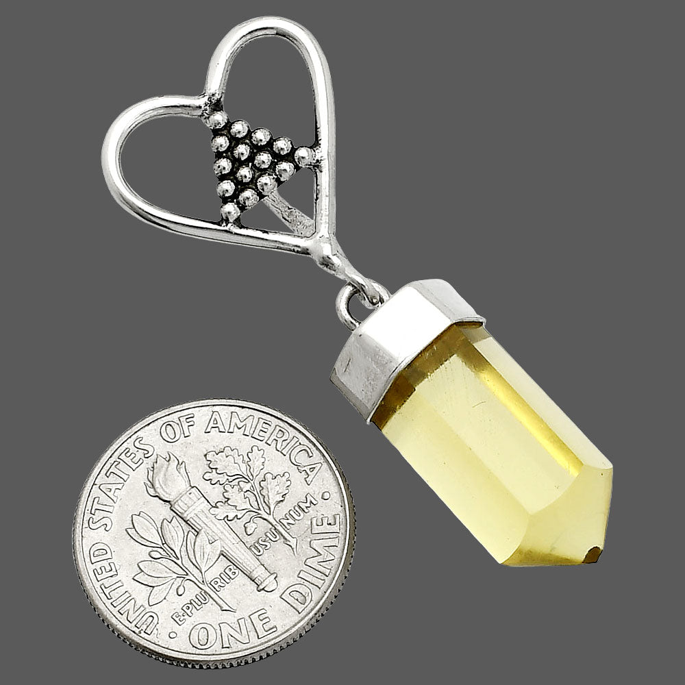 Heart Point - Natural Lemon Quartz Pendant P-1721 SDP150895