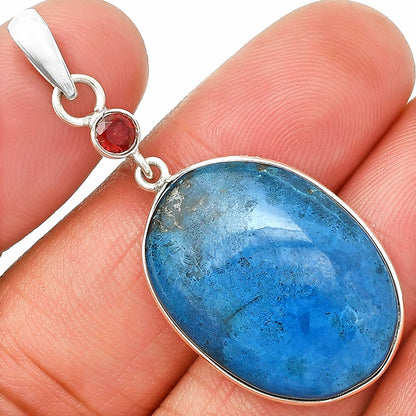 Natural Shattuckite - USA & Garnet Pendant P-1098 SDP150950