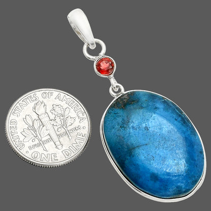 Natural Shattuckite - USA & Garnet Pendant P-1098 SDP150950