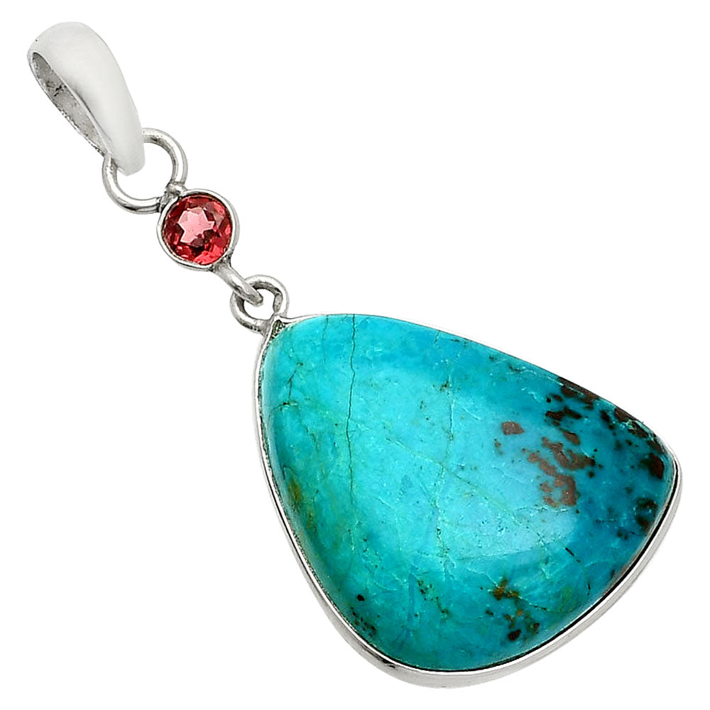 Natural Shattuckite - USA & Garnet Pendant P-1098 SDP150985