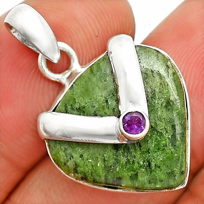 Natural Serpentine & Amethyst Pendant P-1735 SDP151021