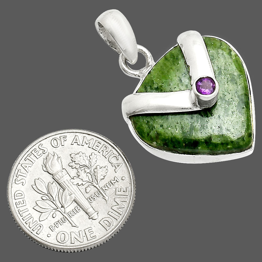 Natural Serpentine & Amethyst Pendant P-1735 SDP151021