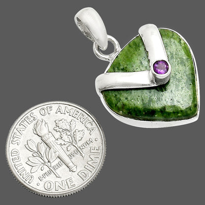Natural Serpentine & Amethyst Pendant P-1735 SDP151021