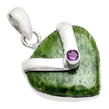 Natural Serpentine & Amethyst Pendant P-1735 SDP151021