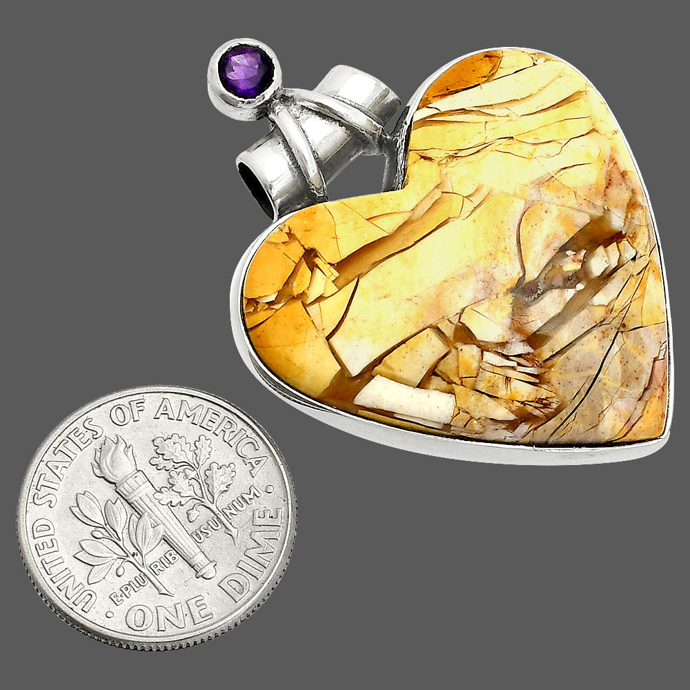 Brecciated Mookaite & Amethyst Pendant P-1159 SDP151039