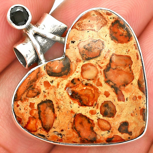 Leopardite Jasper & Black Onyx Pendant P-1159 SDP151040