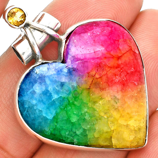 Natural Multi Solar Quartz & Citrine Pendant P-1159 SDP151048