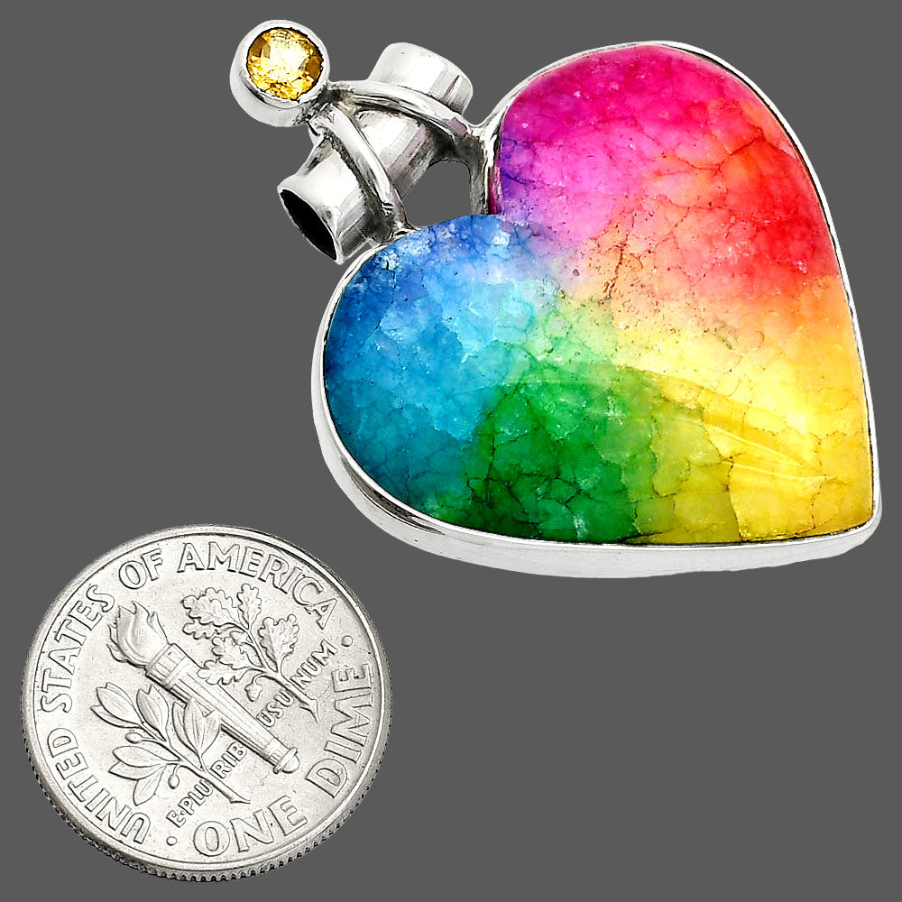 Natural Multi Solar Quartz & Citrine Pendant P-1159 SDP151048