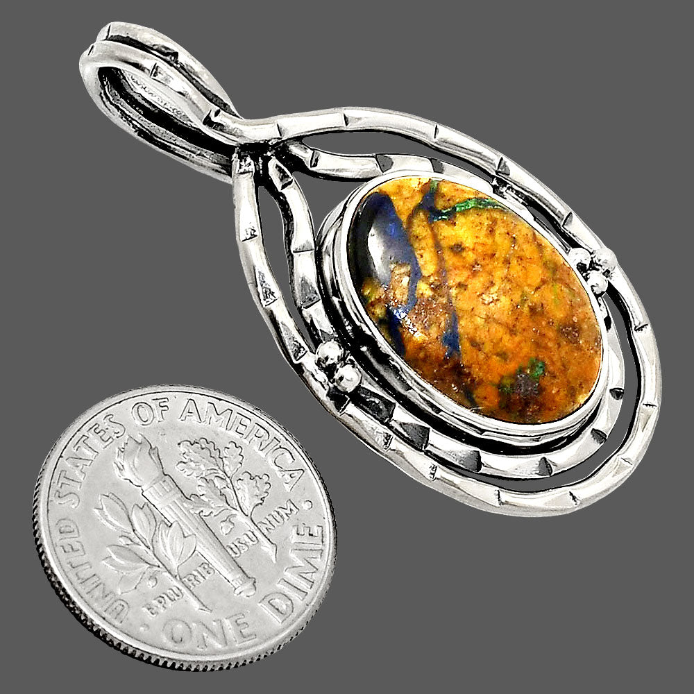 Natural Cyber Web Chrysocolla Stone Pendant P-1410 SDP151091