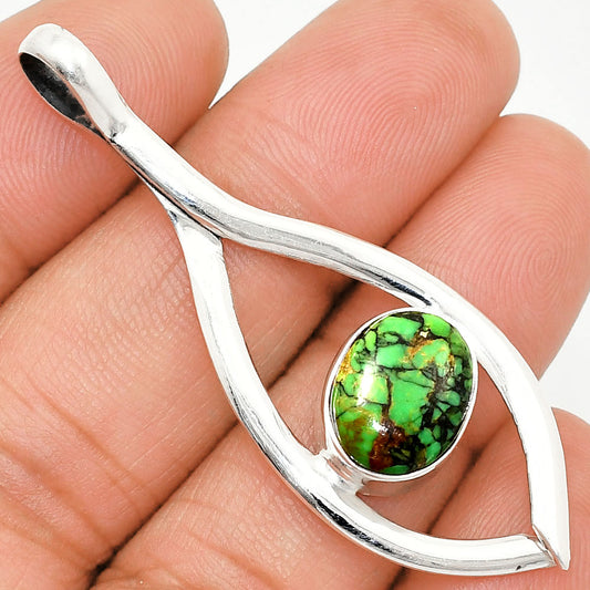 Natural Green Matrix Turquoise Pendant P-1384 SDP151123