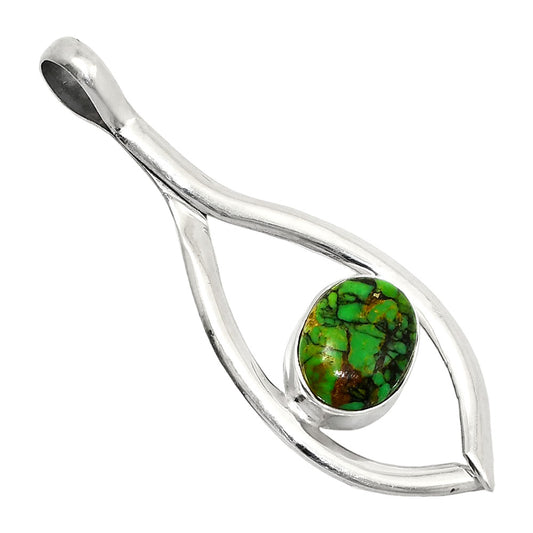 Natural Green Matrix Turquoise Pendant P-1384 SDP151123