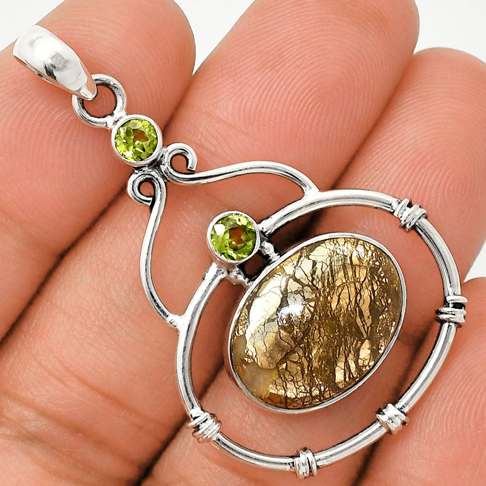 Nipomo Marcasite Agate & Peridot Pendant P-1075 SDP151195