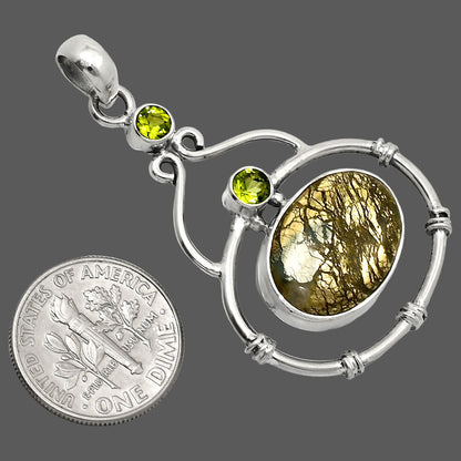 Nipomo Marcasite Agate & Peridot Pendant P-1075 SDP151195