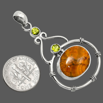 Rare Cady Mountain Agate & Peridot Pendant P-1075 SDP151218