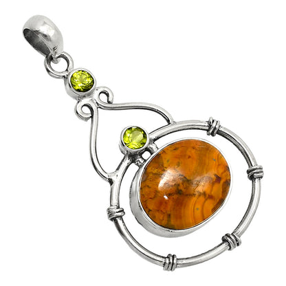 Rare Cady Mountain Agate & Peridot Pendant P-1075 SDP151218