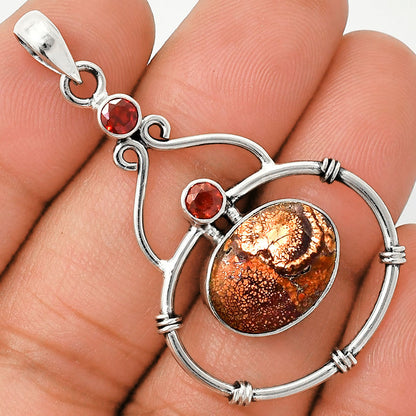 Natural Mexican Bird Eye & Garnet Pendant P-1075 SDP151221
