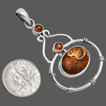 Natural Mexican Bird Eye & Garnet Pendant P-1075 SDP151221