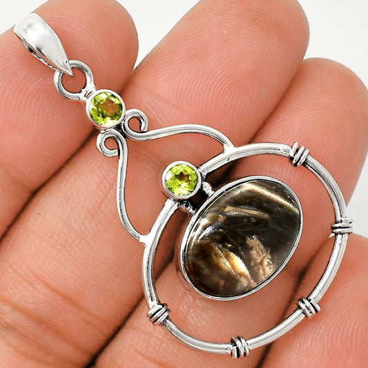 Natural Bat Cave Jasper & Peridot Pendant P-1075 SDP151225