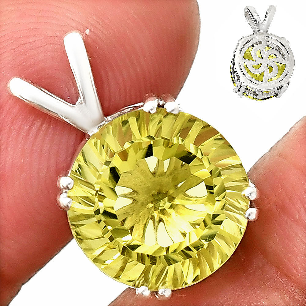 Fancy Cut Natural Lemon Quartz Pendant P-1737 SDP151239