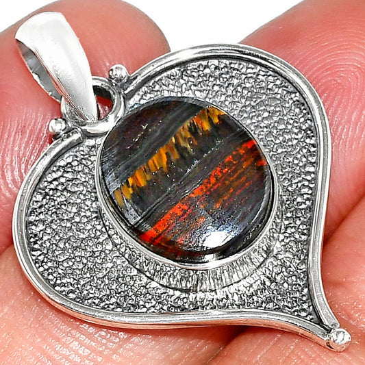 Heart - Natural Iron Tiger Eye Pendant P-1503 SDP151273