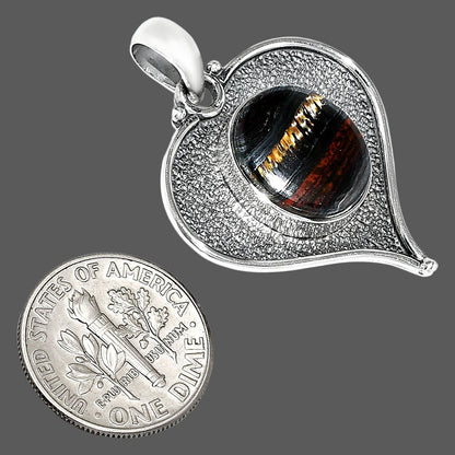 Heart - Natural Iron Tiger Eye Pendant P-1503 SDP151273