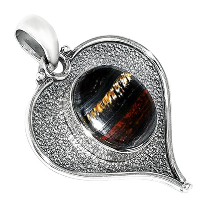 Heart - Natural Iron Tiger Eye Pendant P-1503 SDP151273
