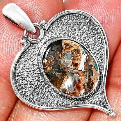 Heart - Natural Copper Abalone Shell Pendant P-1503 SDP151278