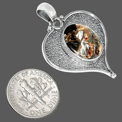 Heart - Natural Copper Abalone Shell Pendant P-1503 SDP151278