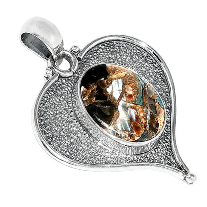 Heart - Natural Copper Abalone Shell Pendant P-1503 SDP151278